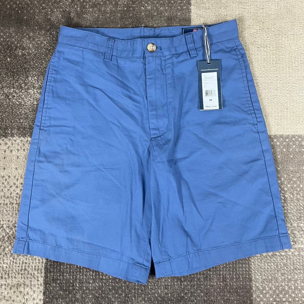 Vineyard Vines Mens Club Shorts Flag Blue 28 Solid Cotton Chino NWT